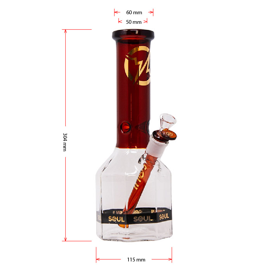 Amber Afterlife Series 12 Inches Octagon Bong By Soul Glass