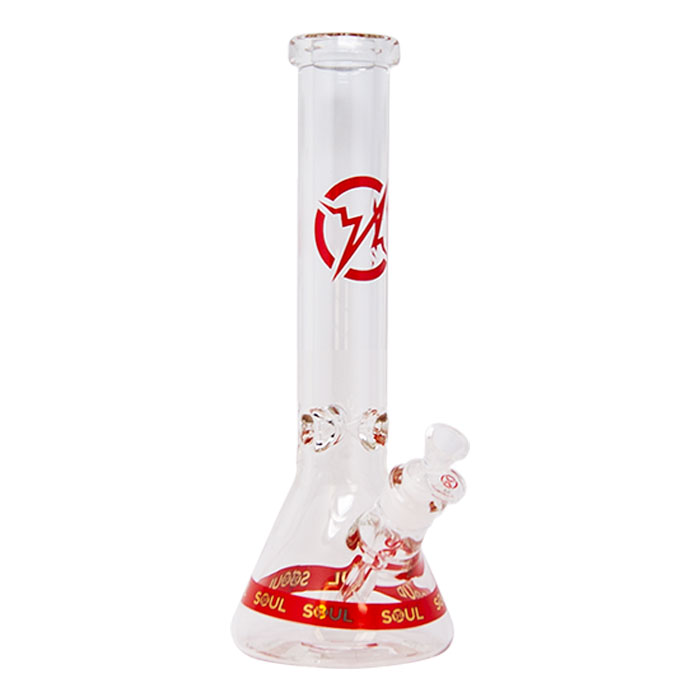 Red Karma Series 14 Inches Beaker Bong By Soul Glass