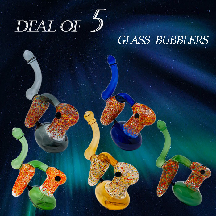 Assorted Double Chamber Glass Bubbler Deal of 5