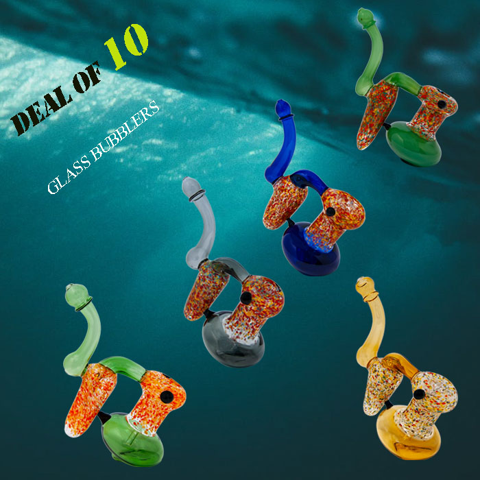 Assorted Double Chamber Glass Bubbler Deal of 10