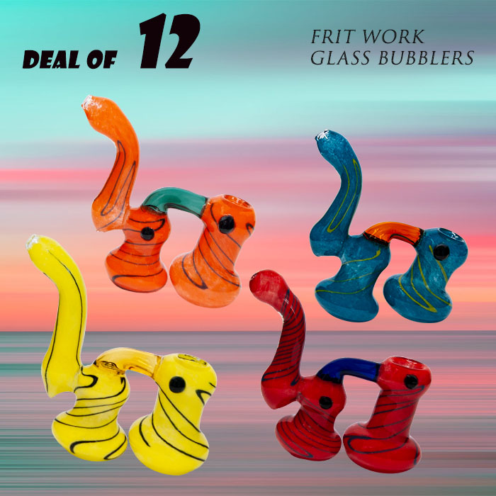 Frit Work Assorted Color Glass Bubbler Deal of 12