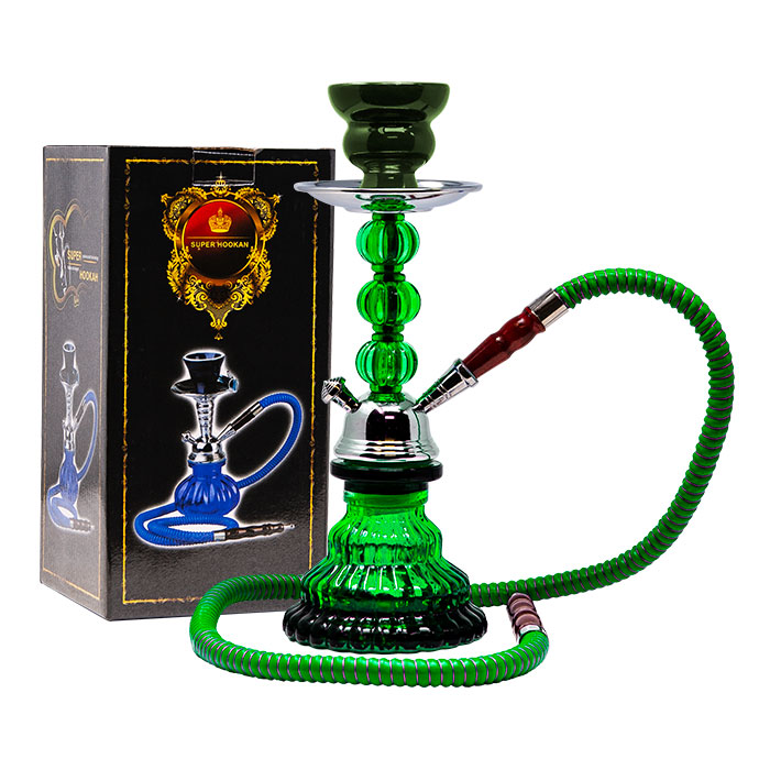 Green Pyramid Glass Hookah 12 Inches