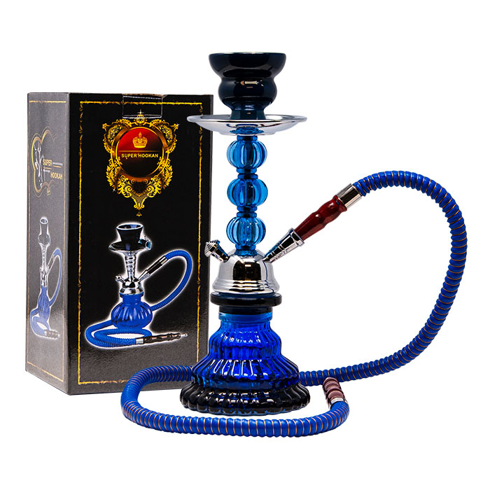 Blue Pyramid Glass Hookah 12 Inches