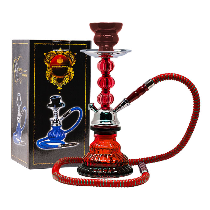 Red Pyramid Glass Hookah 12 Inches