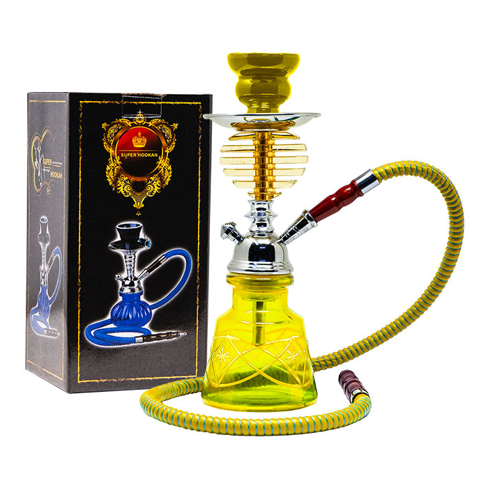 Yellow Frustum Glass Hookah 12 Inches