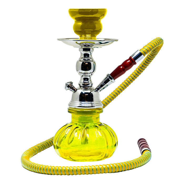 Yellow Pumpkin Stainless Steel Hookah 10 Inches