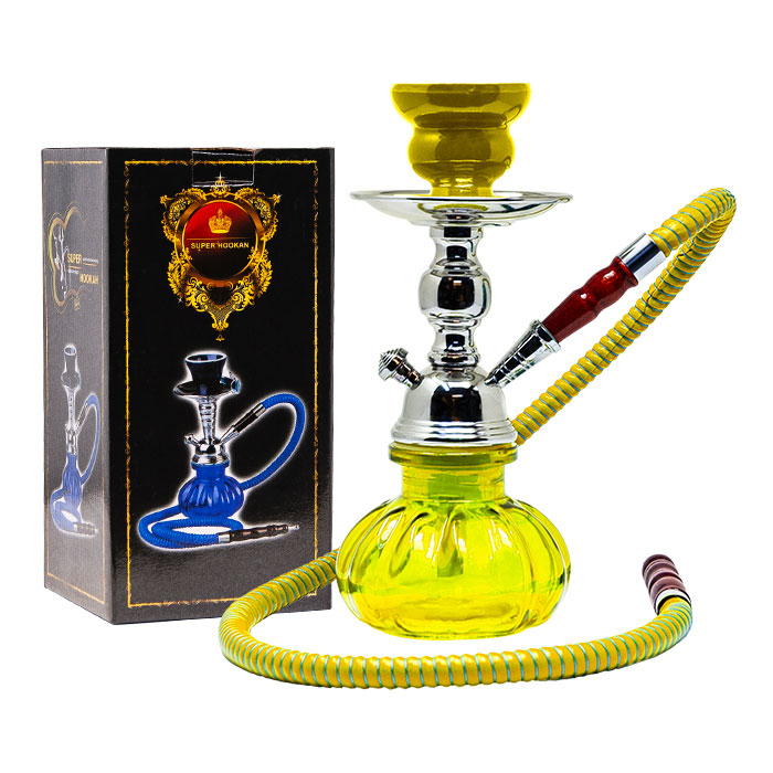 Yellow Pumpkin Stainless Steel Hookah 10 Inches