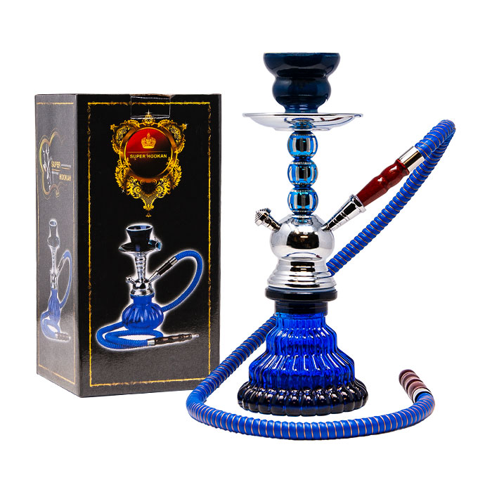 Metal Ball Blue Hookah 12 Inches