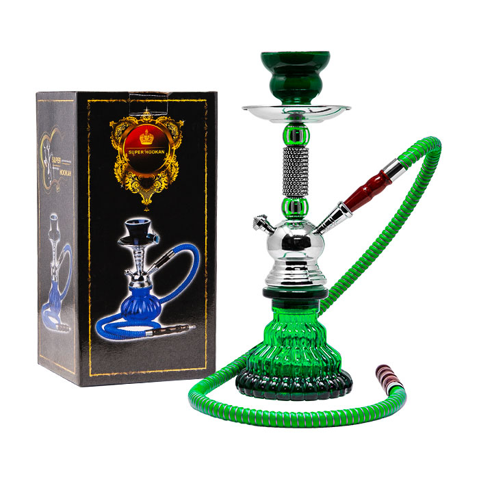 Beaded Design Green Hookah 12 Inches