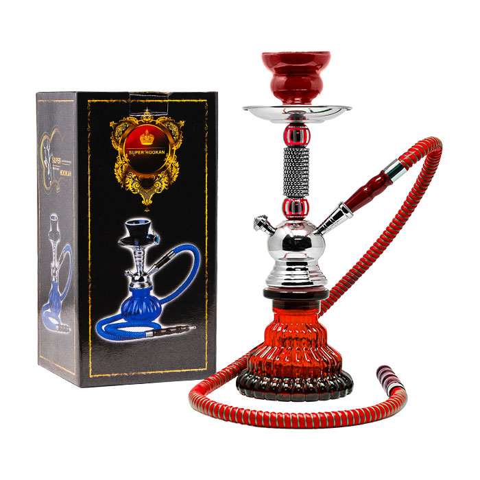 Beaded Design Red Hookah 12 Inches