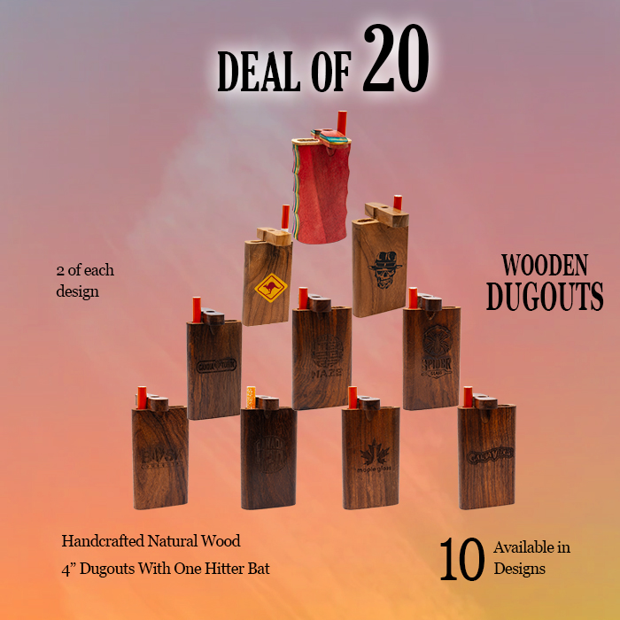 Assorted Wooden Dugout Deal of 20 Pcs