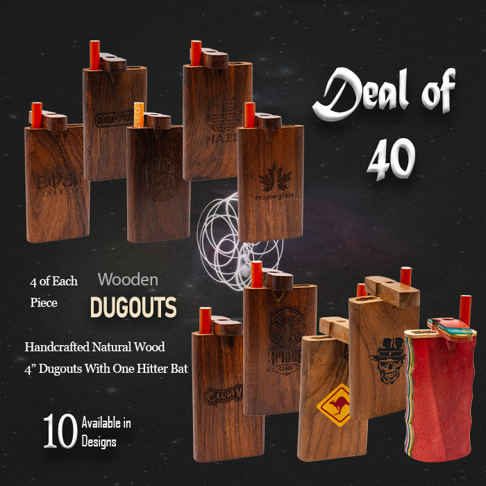 Assorted Wooden Dugout Deal of 40 Pcs