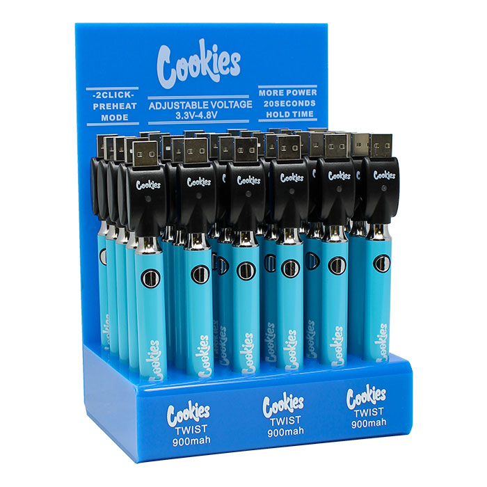 510 Blue Cookies Twist 900 MAh Battery Display of 30 Pcs