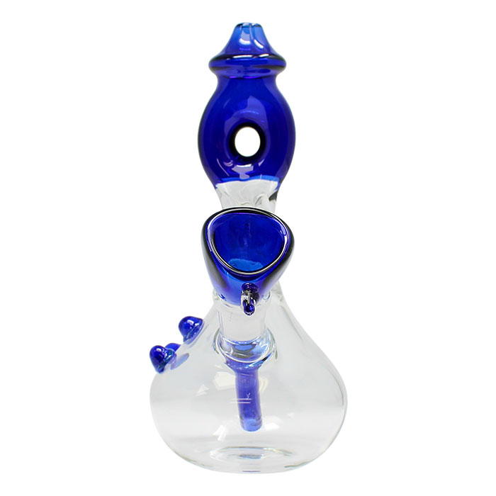 Blue Twisted Mouthpiece Glass Bong 6 Inches
