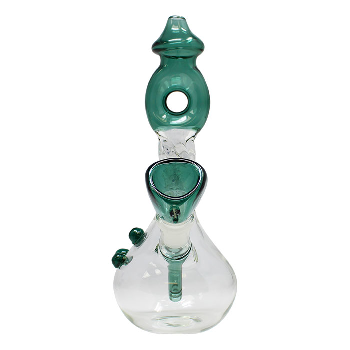 Teal Green Twisted Mouthpiece Glass Bong 6 Inches