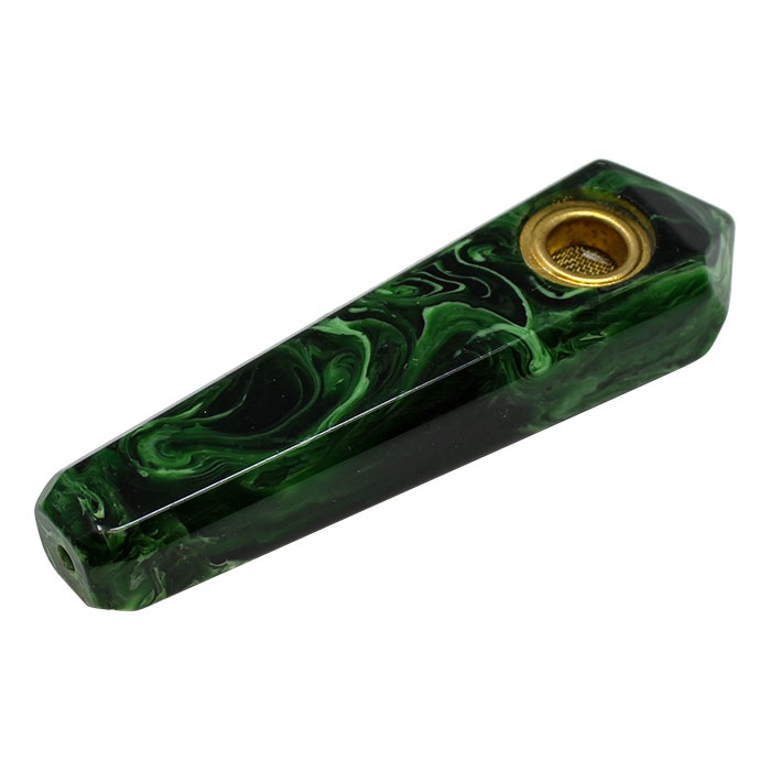 Bottle Green Stone Look Smoking Pipe 3 Inches