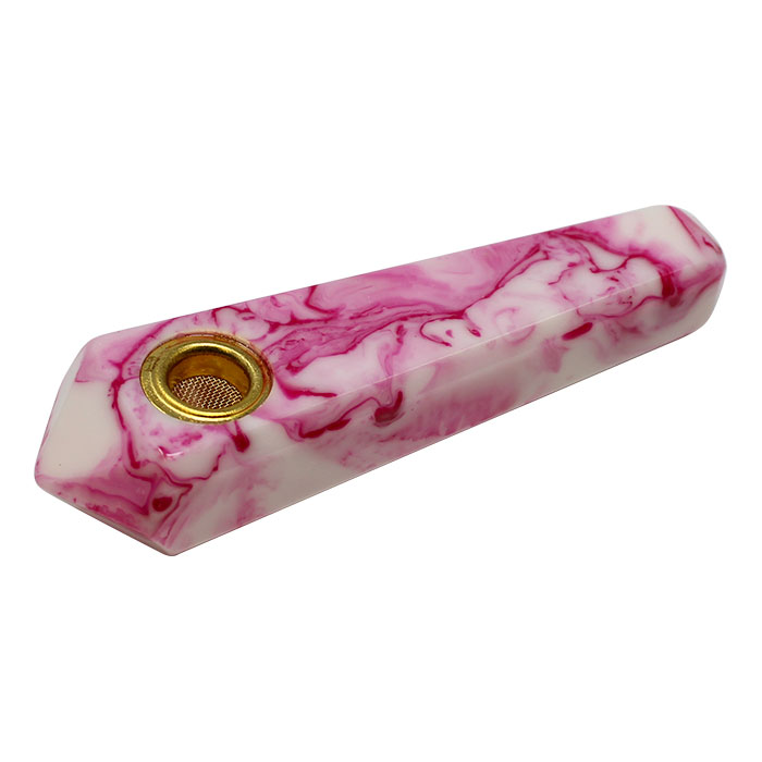 Pink Marble Effect Smoking Stone Pipe 3 Inches