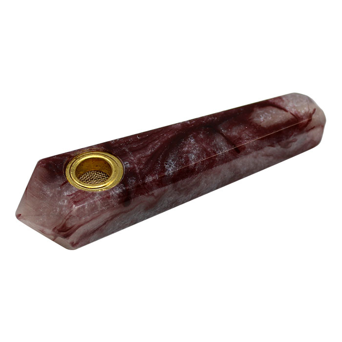 Brown Marble Effect Smoking Stone Pipe 3 Inches