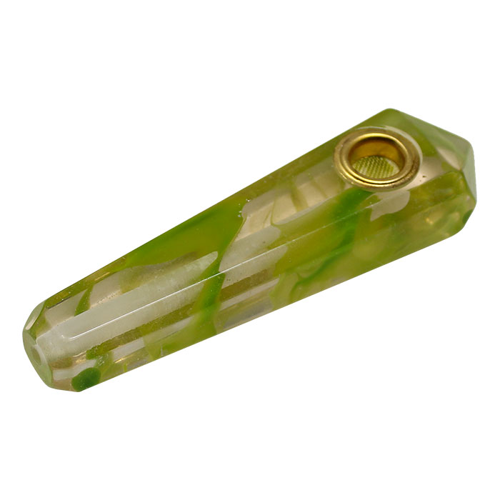 Lime Green Marble Effect Smoking Stone Pipe 3 Inches