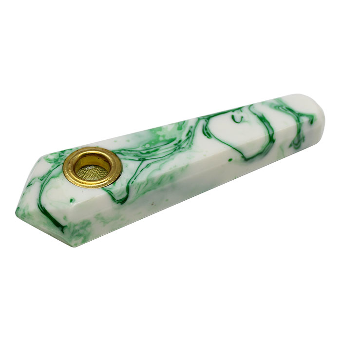Green Marble Effect Smoking Stone Pipe 3 Inches