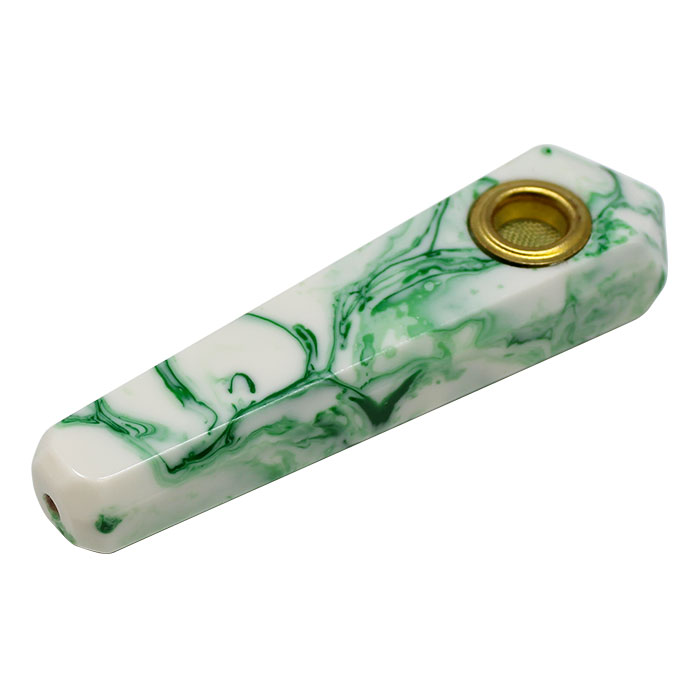 Green Marble Effect Smoking Stone Pipe 3 Inches