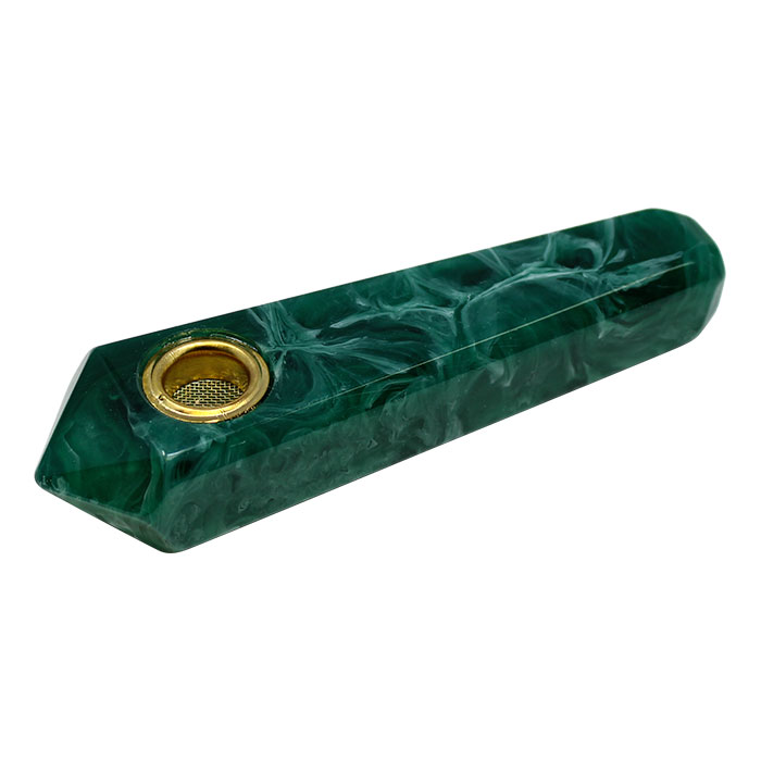 Teal Green Marble Effect Smoking Stone Pipe 3 Inches