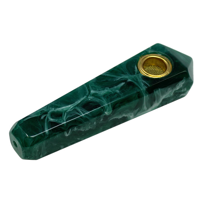 Teal Green Marble Effect Smoking Stone Pipe 3 Inches