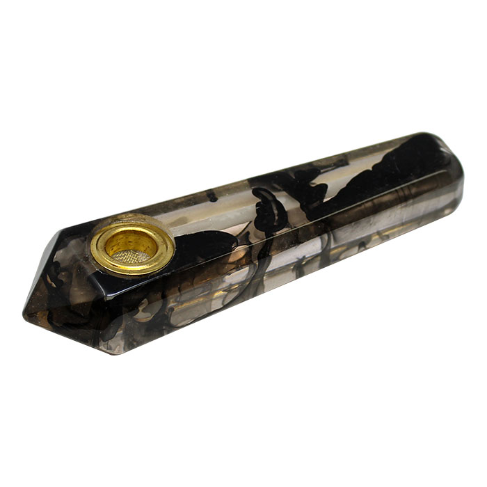 Black Marble Effect Smoking Stone Pipe 3 Inches
