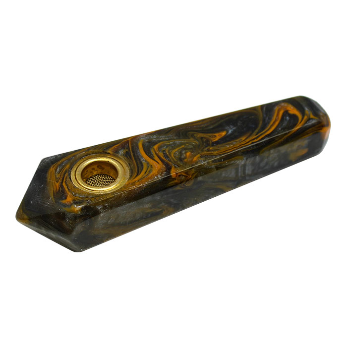Orange Marble Effect Smoking Stone Pipe 3 Inches