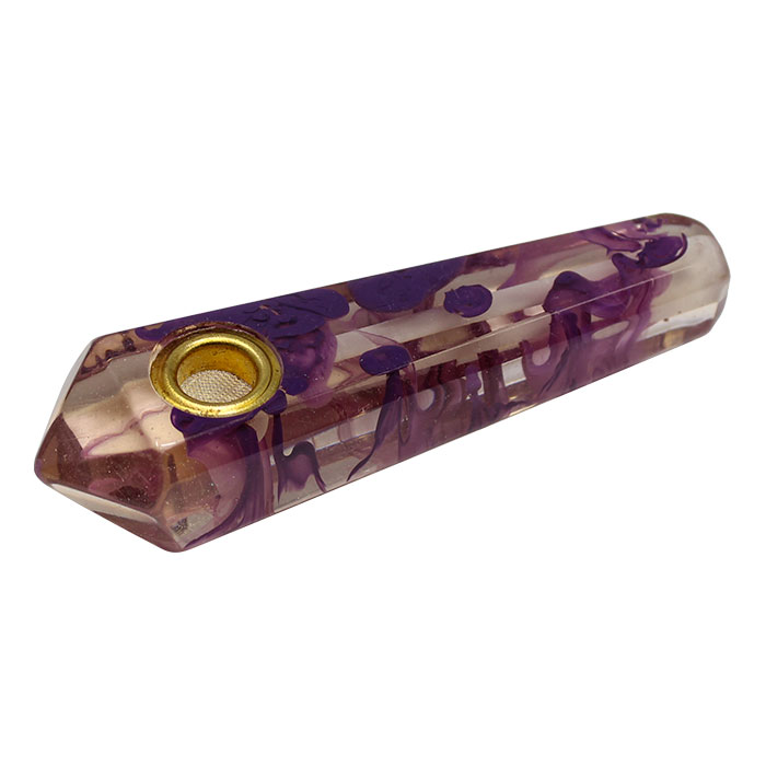 Wine Marble Effect Smoking Stone Pipe 3 Inches