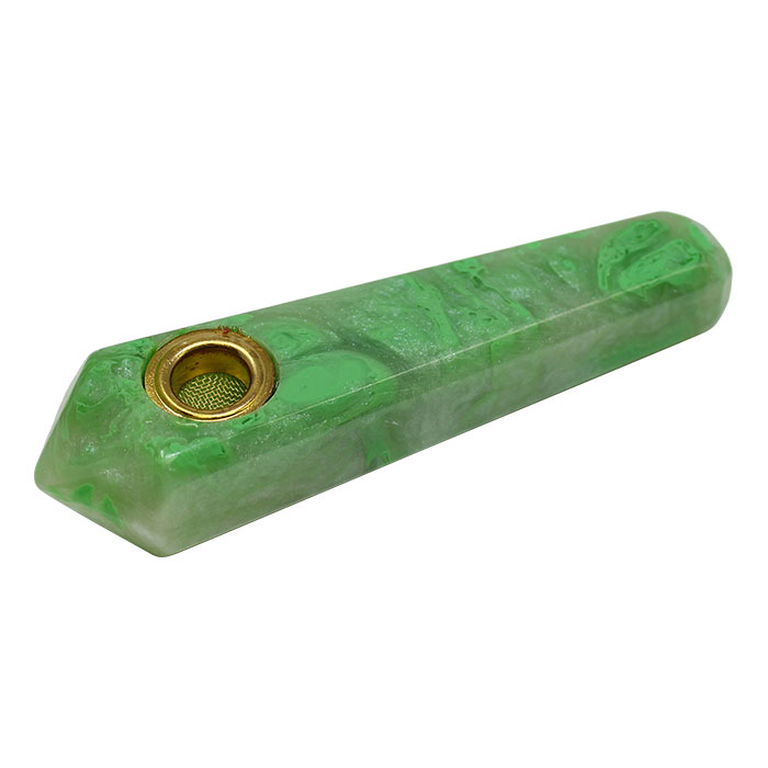 Emerald Marble Effect Smoking Stone Pipe 3 Inches