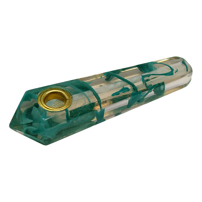 Jade Green Marble Effect Smoking Stone Pipe 3 Inches
