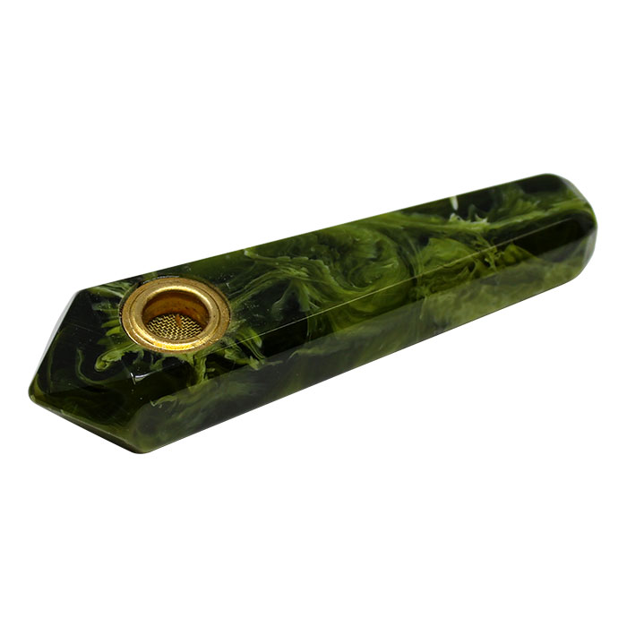 Grass Green Marble Effect Smoking Stone Pipe 3 Inches