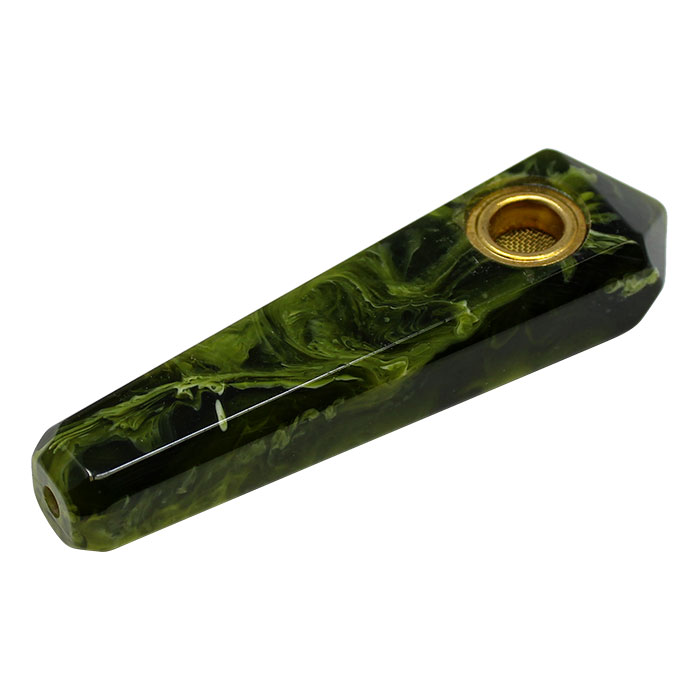 Grass Green Marble Effect Smoking Stone Pipe 3 Inches