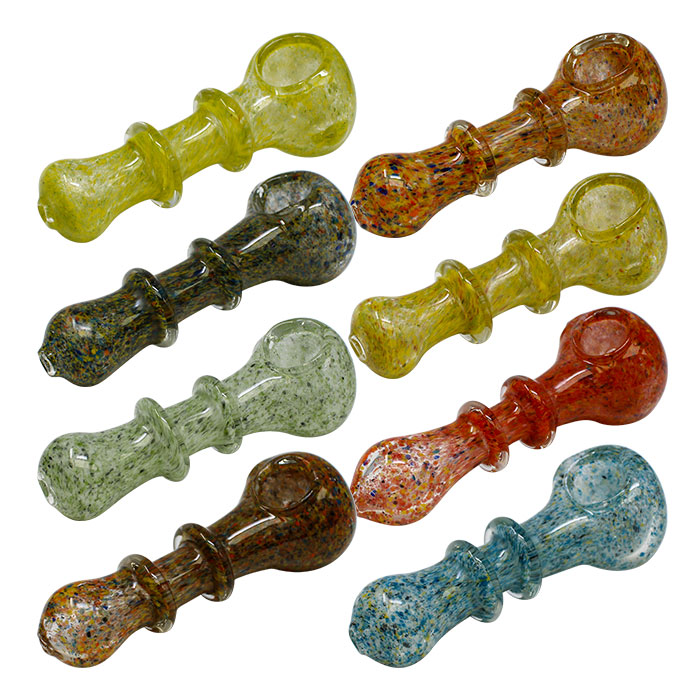 Assorted Color Two Rings Glass Pipe 4 Inches