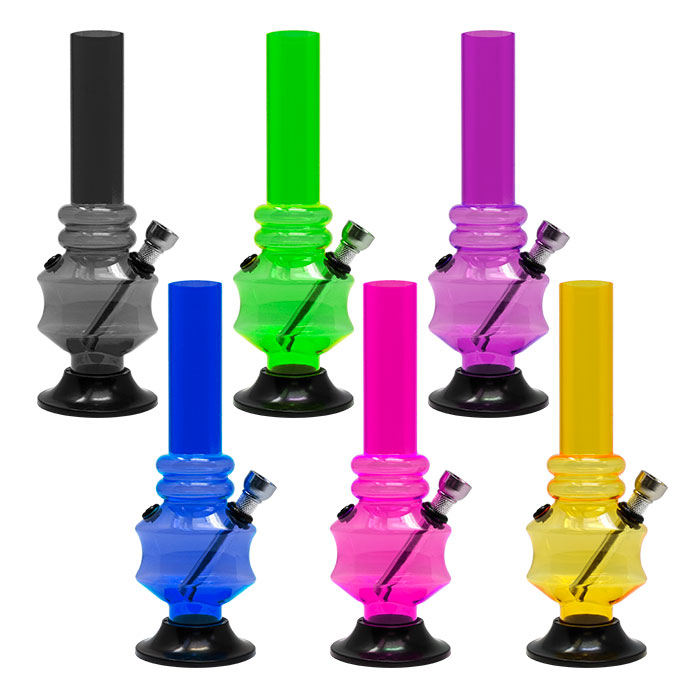 Assorted Color Two Rings Bong 8 Inches