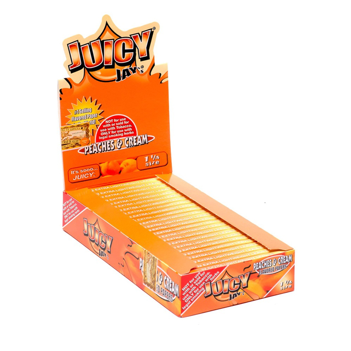 Juicy Jay Peaches and Cream Rolling Paper 1.25 Ct 24