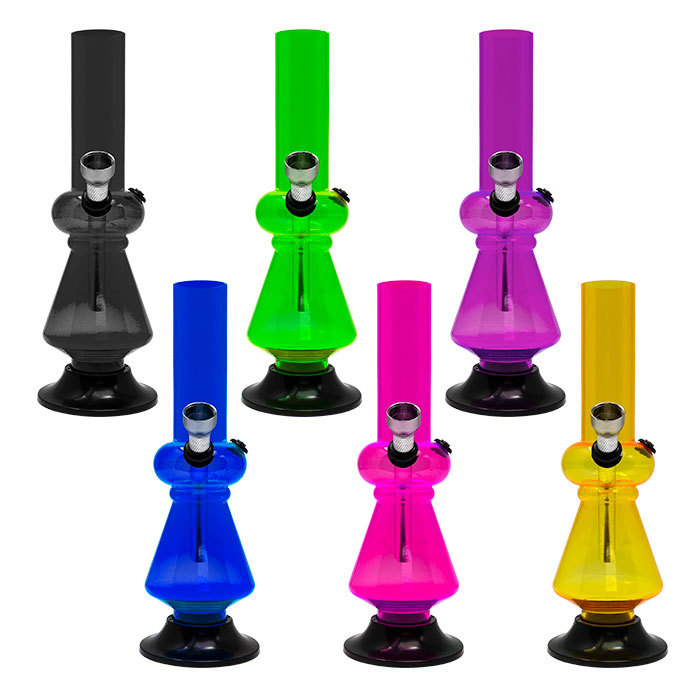 Assorted Color Triangle Base Acrylic Bong 8 Inches