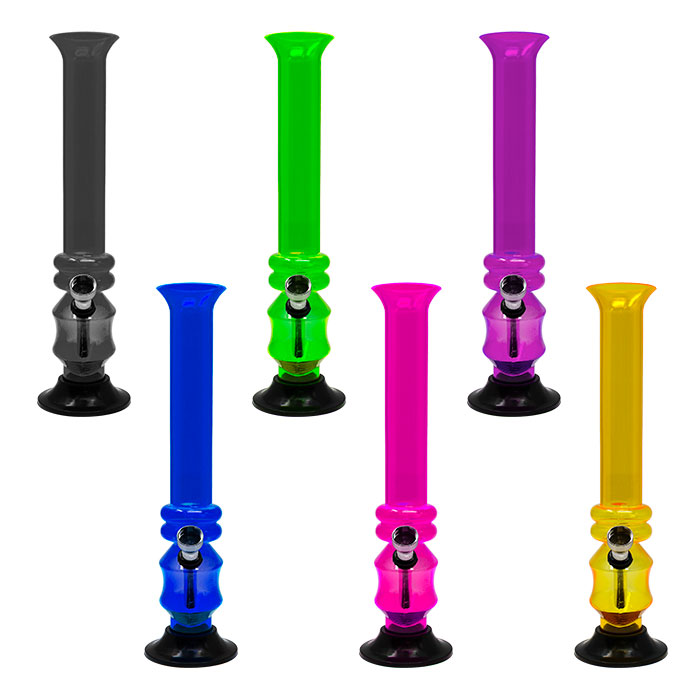 Assorted Color Two Rings Acrylic Bong 10 Inches