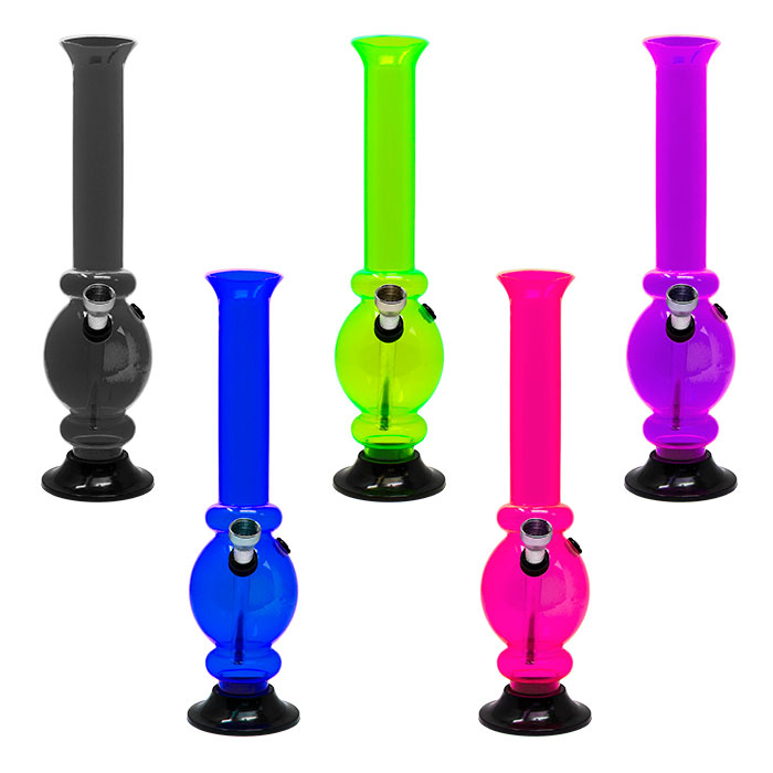 Assorted Color Bubble Base Acrylic Bong 10 Inches
