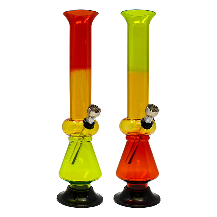 Rasta Color Triangle Base Acrylic Bong 10 Inches