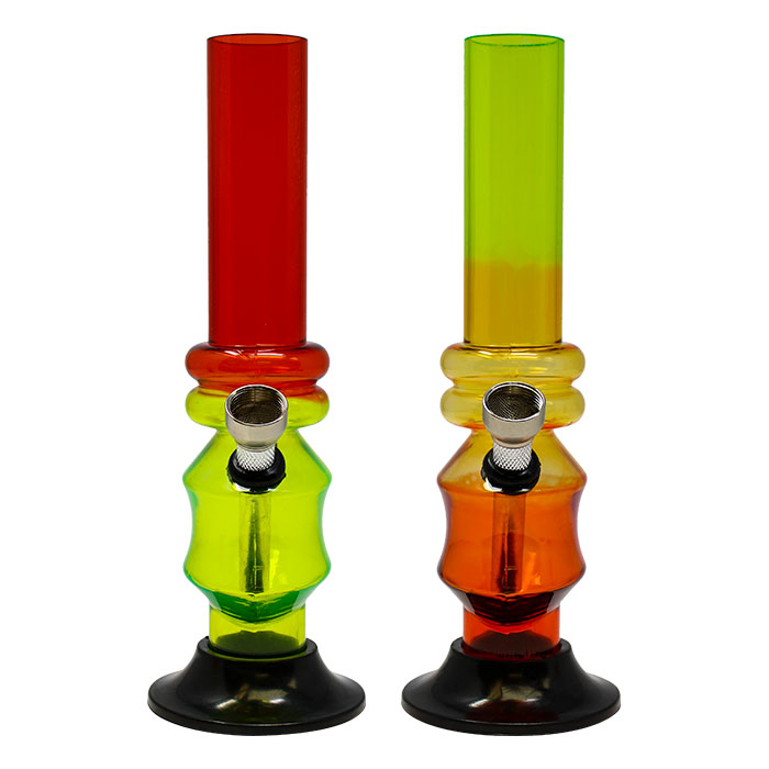 Rasta Color Two Ring Acrylic Bong 8 Inches