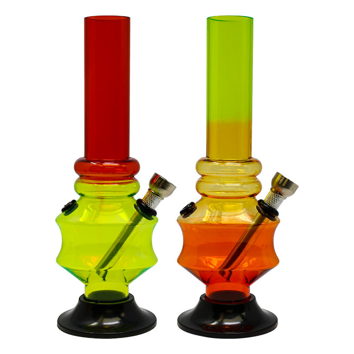 Rasta Color Two Ring Acrylic Bong 8 Inches
