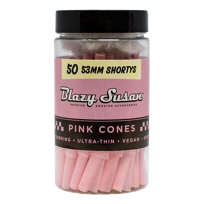 Blazy Susan Pink 53mm Shortys Cone Box of 50
