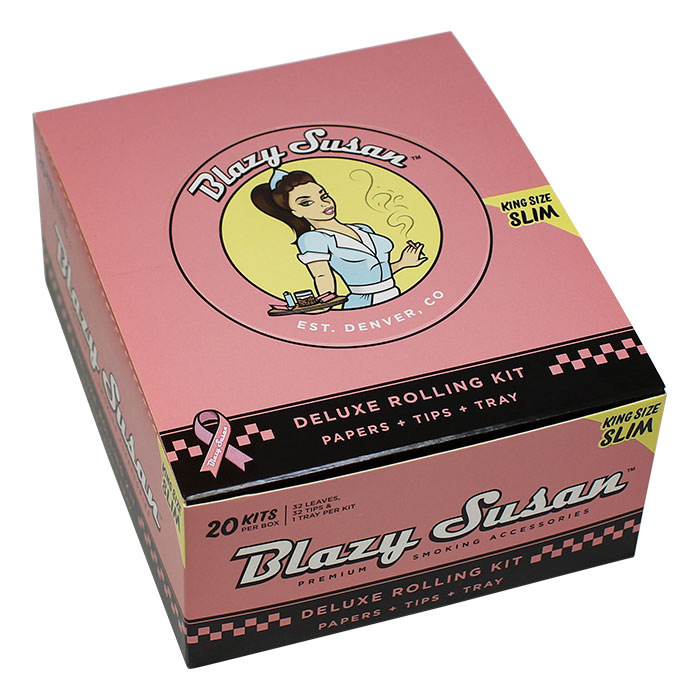 Blazy Susan Pink Deluxe King Size Paper, Tips and Tray