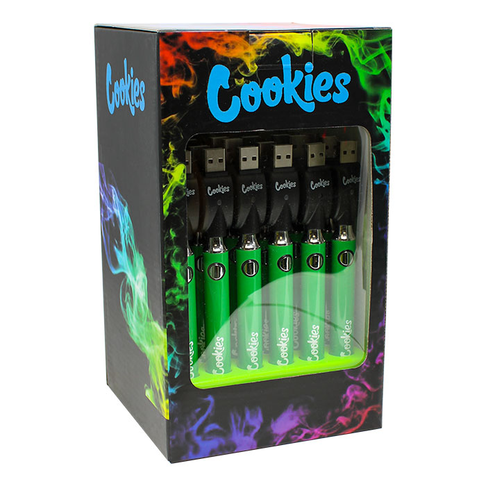 510 Green Cookies Twist 900 MAh Battery Display of 30 Pcs