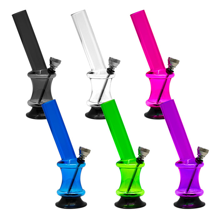Assorted Color Concave Base Acrylic Bong 6 Inches