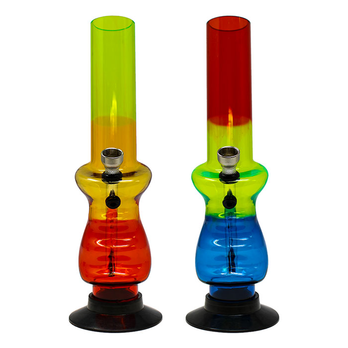 Tri Color With Grip Base Bong 10 Inches