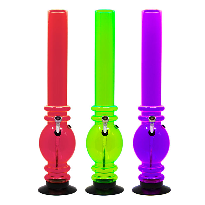Assorted Color Double Ring Acrylic Bong 18 Inches
