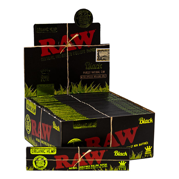 Raw Black Organic King Size Rolling Paper Ct 24